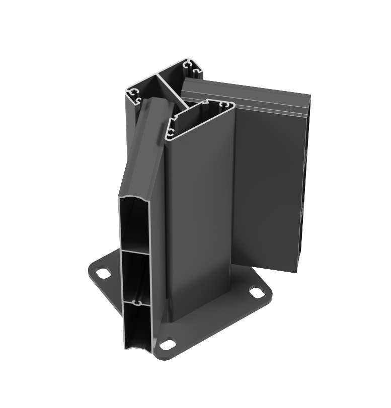 Poteau d\'angle variable pour clôture aluminium et composite