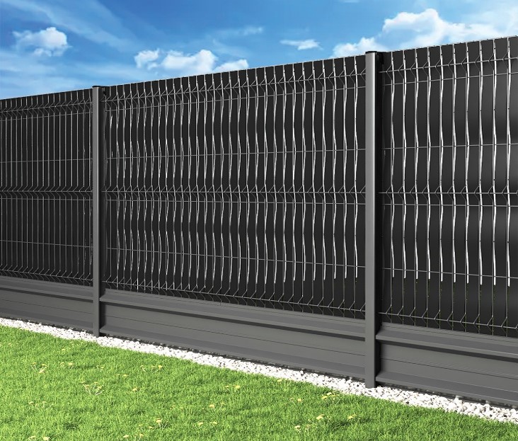 Brise vue PVC plein EVORA CONCEPT Gris foncé (approchant RAL 7016) – EXCLUSIVITE