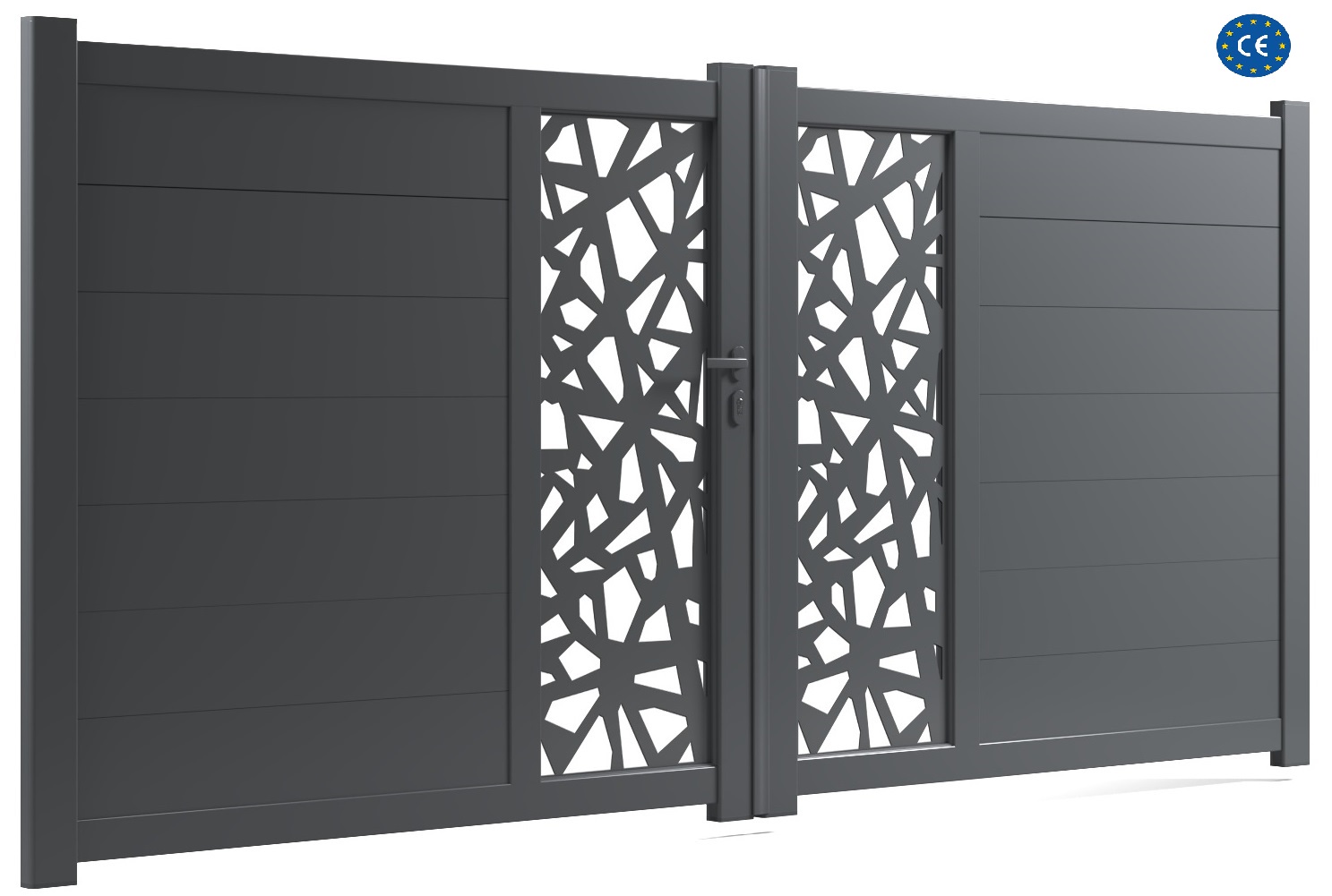 Portail aluminium 2 vantaux IMOLA gris anthracite 7016