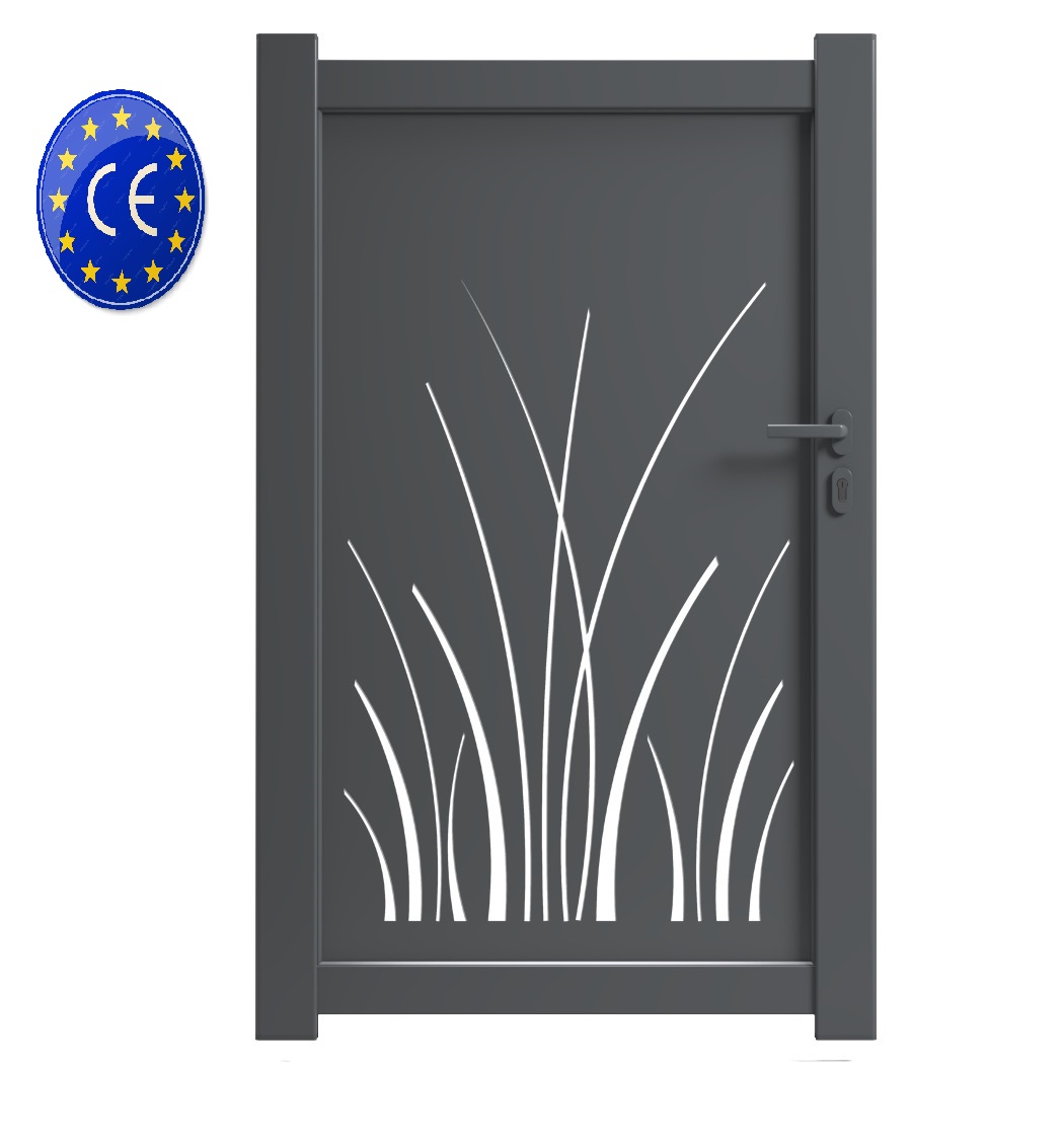 Portillon Aluminium MONZA découpe laser JONC Gris anthracite 7016