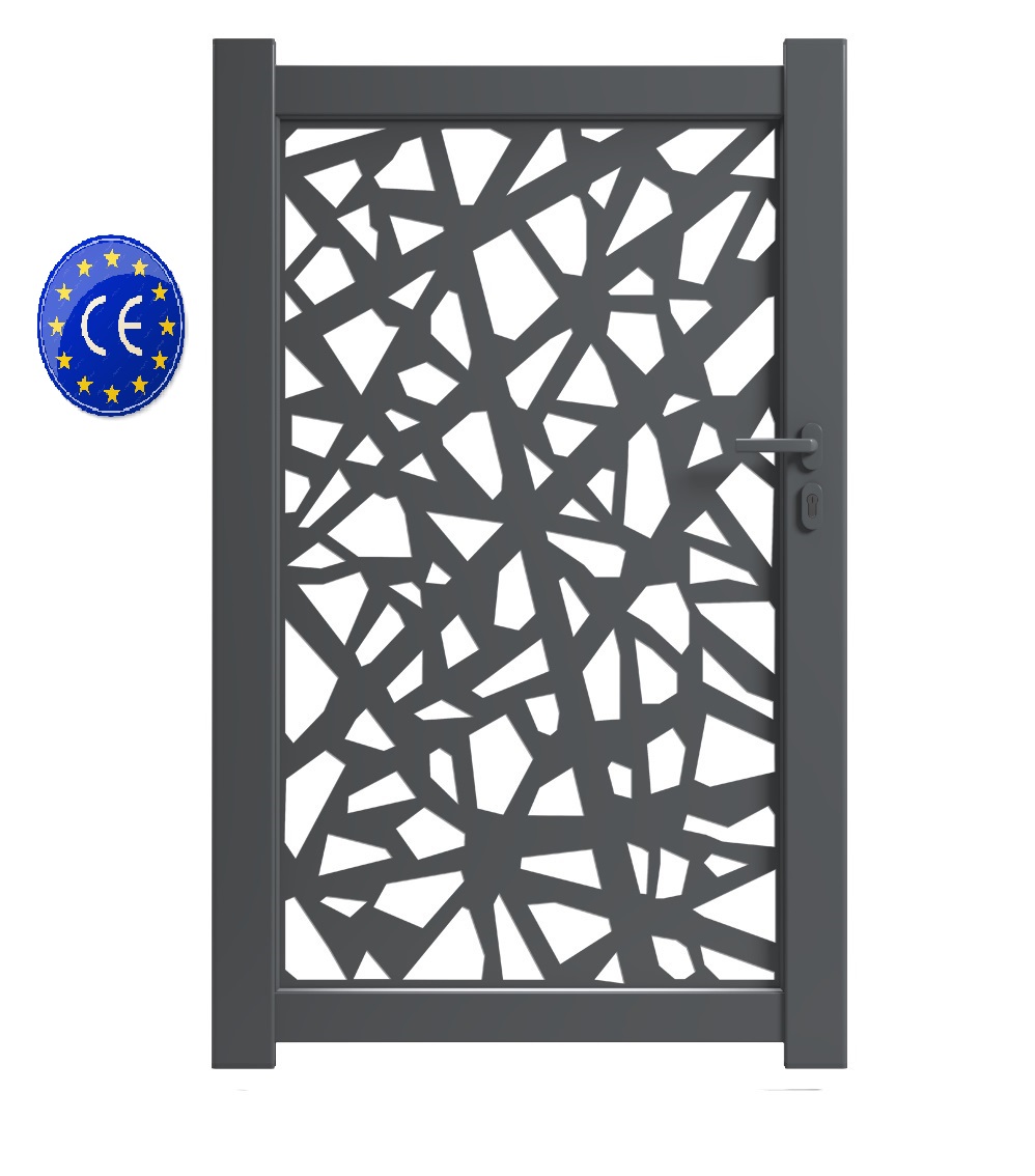 Portillon aluminium IMOLA découpe laser PRISME Gris anthracite 7016