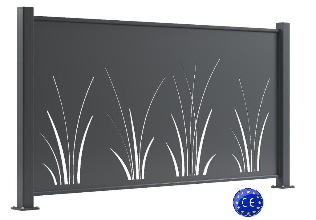 Lame décorative aluminium JONC découpe Laser gris 7016 Longueur 200cm