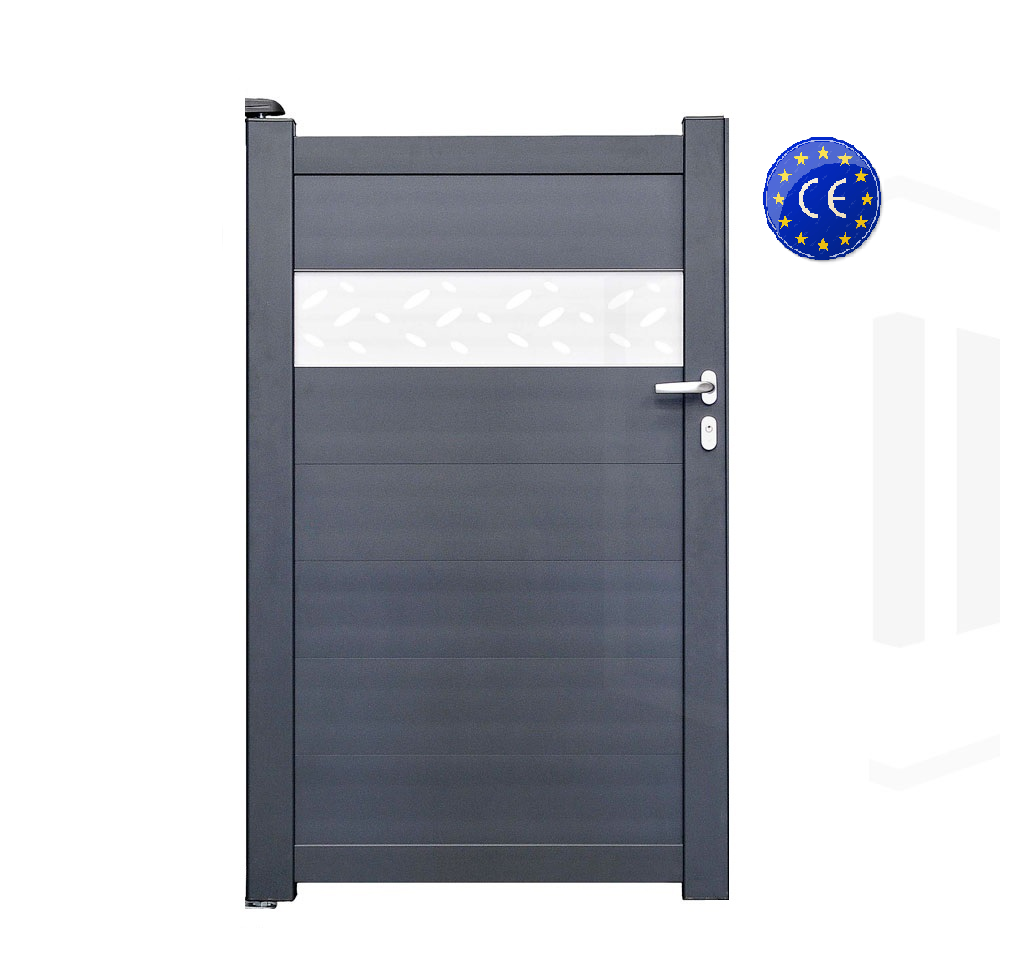 Portillon aluminium GRIS anthracite - BERTONE Hauteur 160 cm