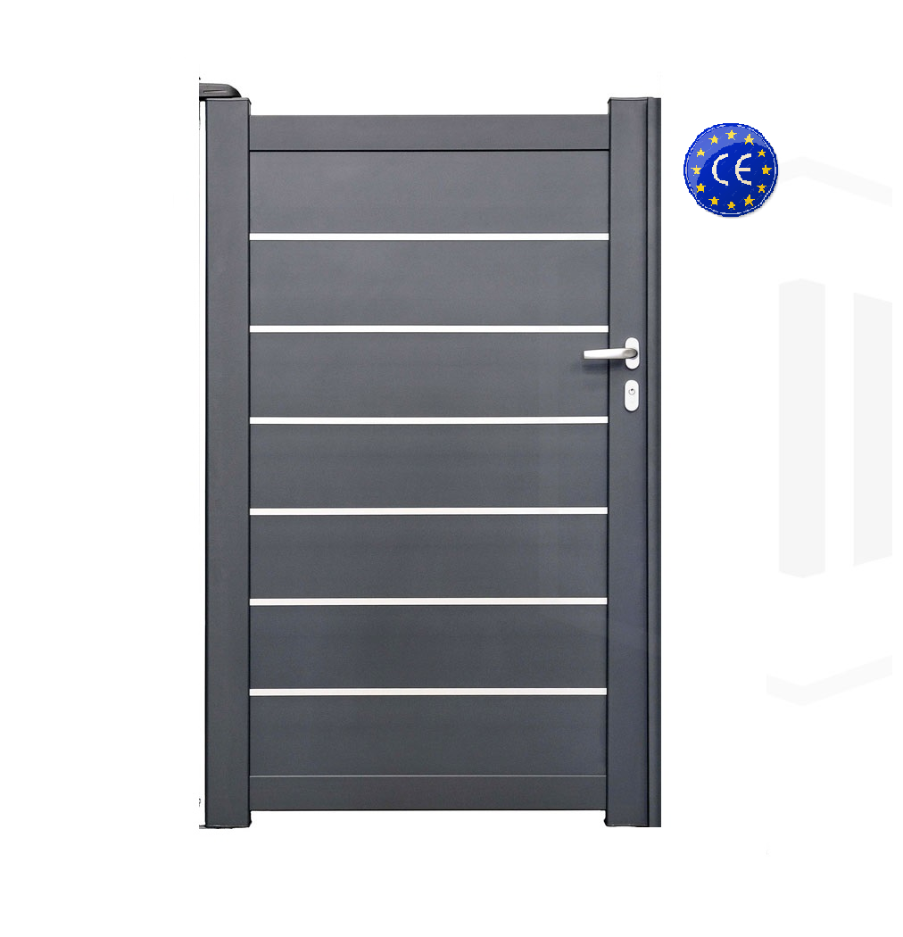 Portillon aluminium GRIS anthracite - BUGATTI Hauteur 160 cm