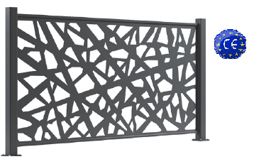 Kit clôture aluminium Gris 7016 avec lame découpe laser PRISME