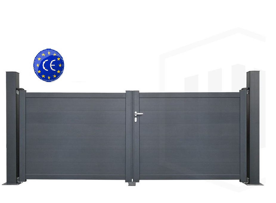 Portail aluminium GRIS anthracite 7016 - modèle SHELBY
