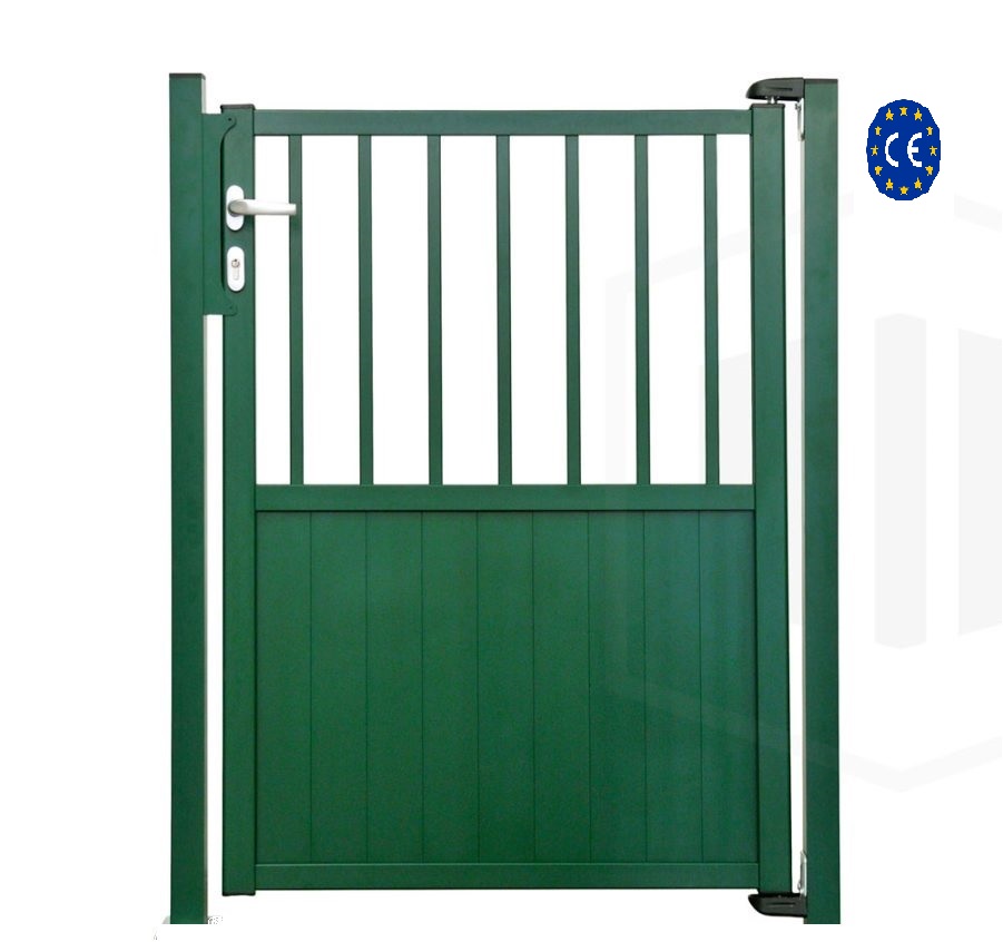 Portillon aluminium semi-barreaudé - VERT 6005