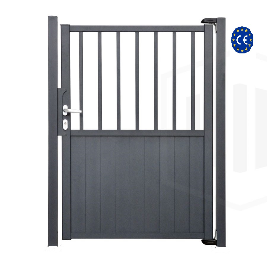 Portillon aluminium semi-barreaudé - GRIS anthracite 7016