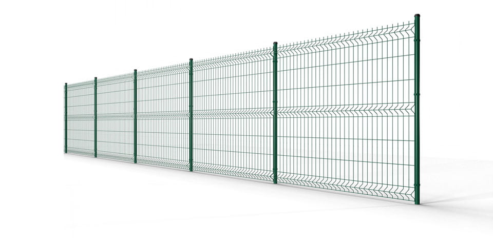 kit panneau rigide de cloture eco vert 2plis avec poteau rond et colliers categorie