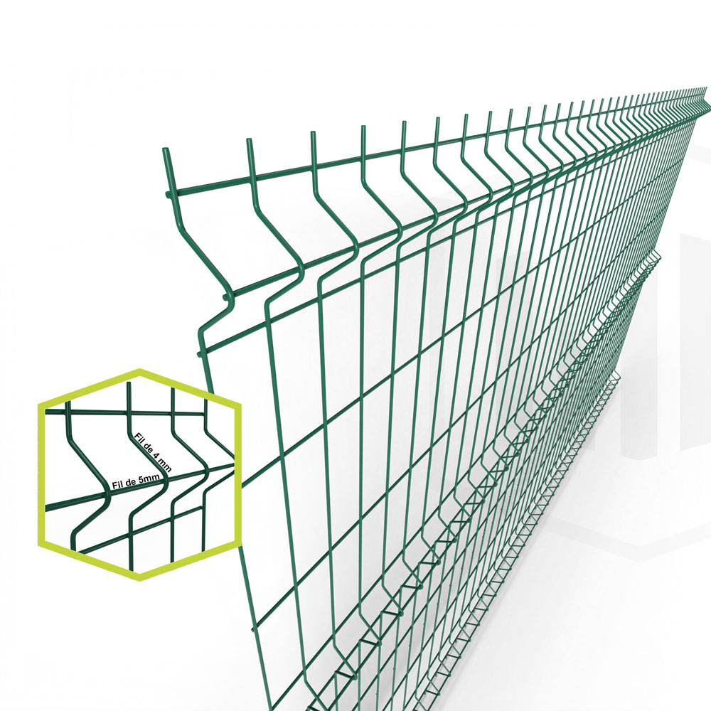 panneau rigide de cloture pro vert 6005 3plis largeur 250cm image2