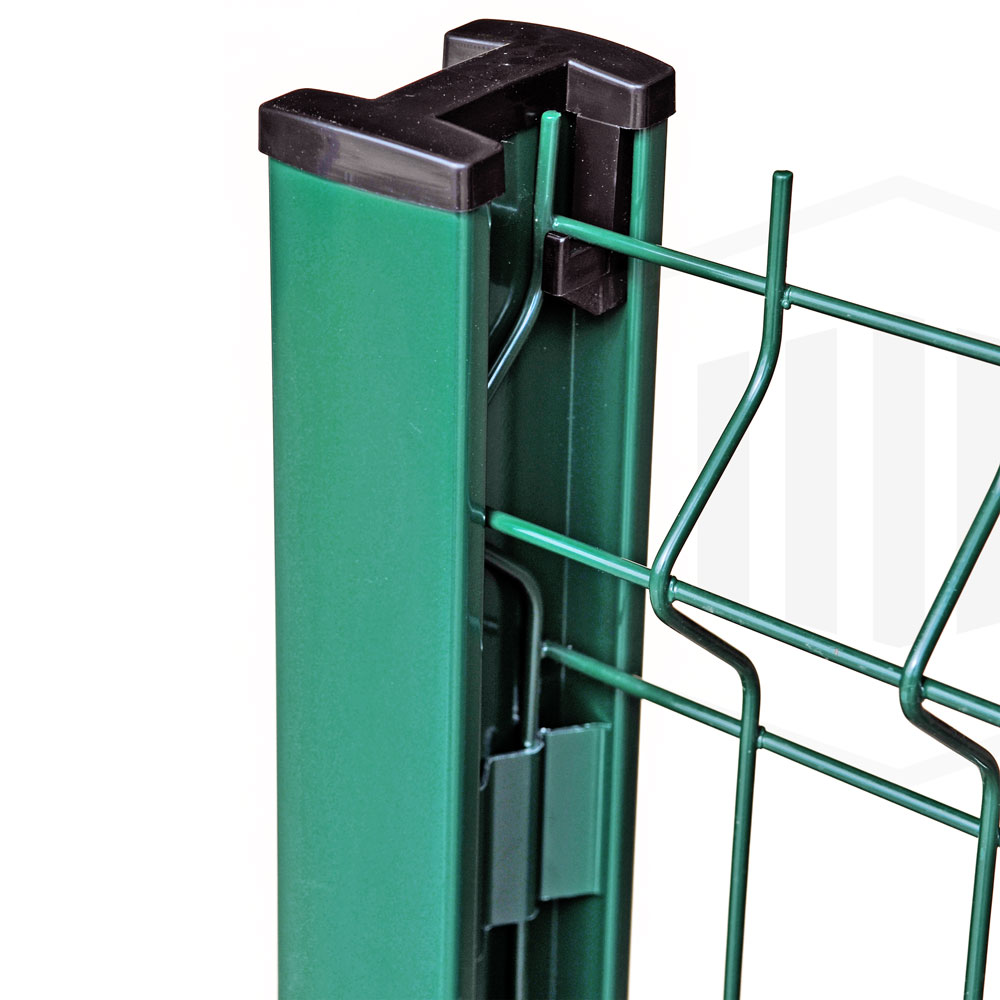 poteau aluminium de cloture evoralu vert 6005 mise en situation2
