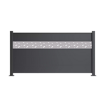 KIT Clôture Aluminium GRIS Anthracite 7016 ARCACHON avec lame décor gris clair- Pose en scellement