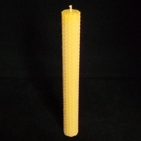 8 Bougies pilier 100% cire d'abeille Eco 150 mm H Dia.50 mm 8 x 125 g Fait  Main