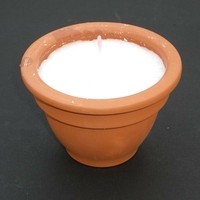 Bougie blanche en pot en cire de soja