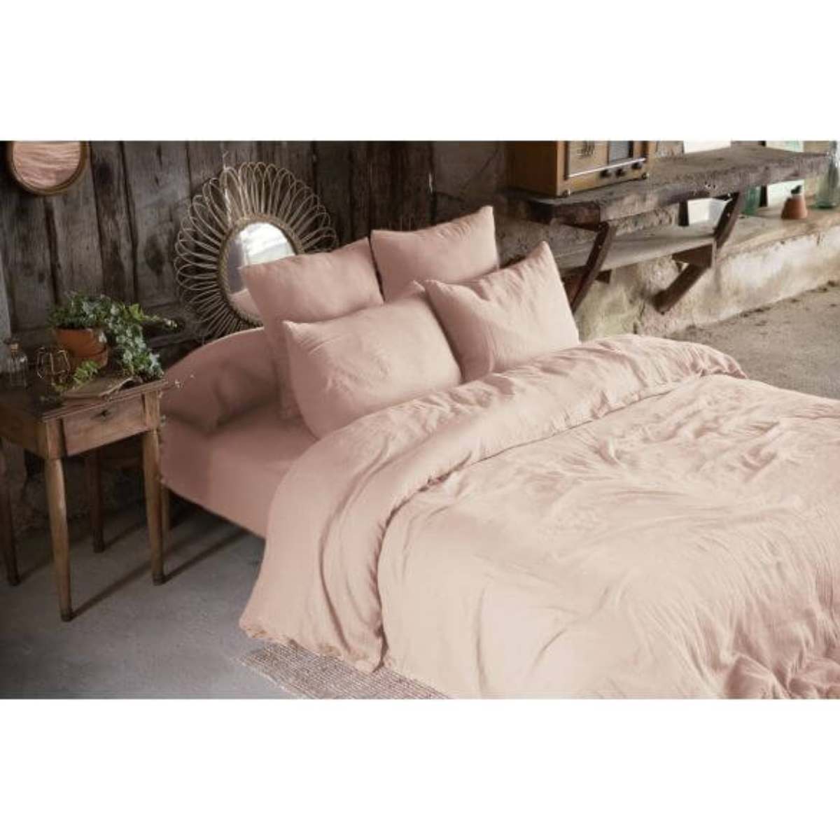 housse-couette-200x200cm-gaze-de-coton-rose