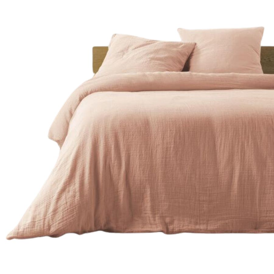 Housse de couette Gaze de Coton - 240 x 220 cm rose