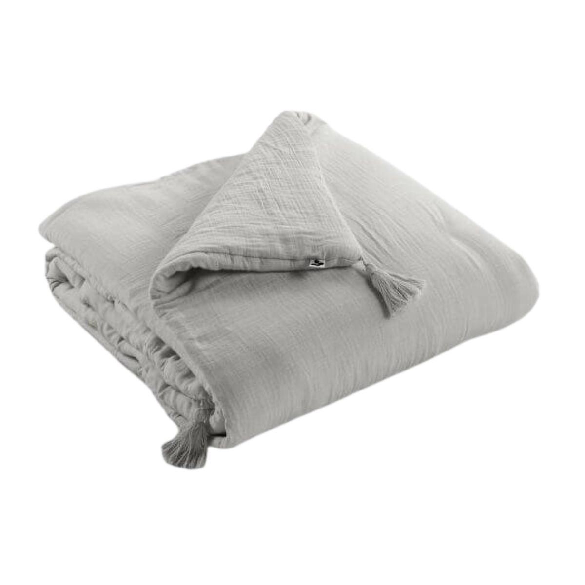 Edredon Gaze de Coton 150 x 150 cm - gris