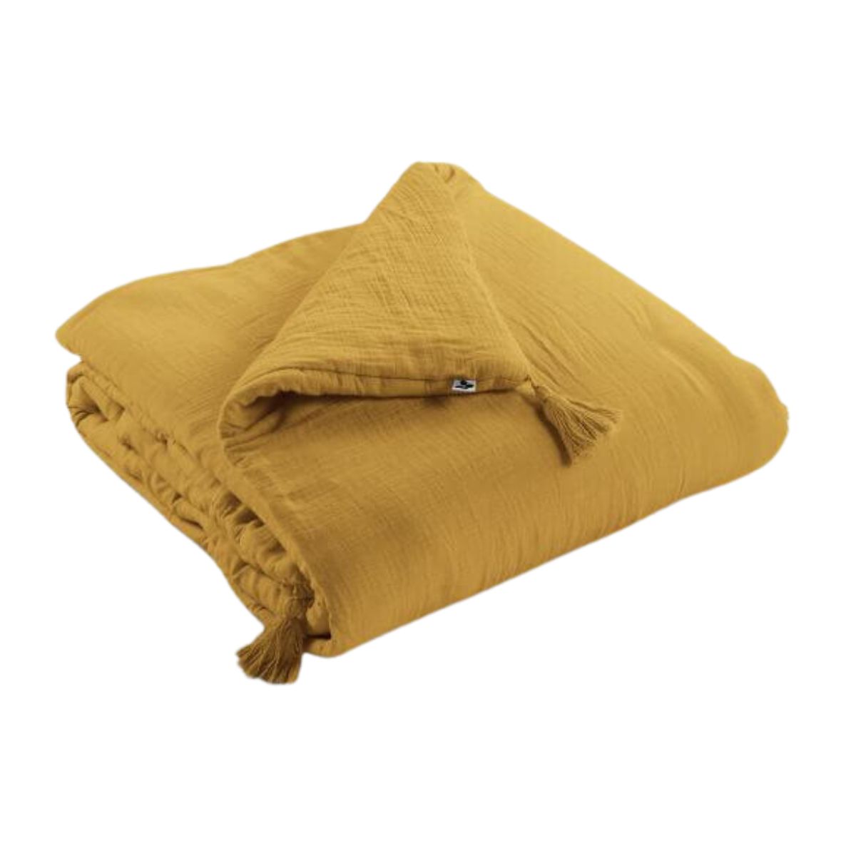 Edredon Gaze de Coton 150 x 150 cm - jaune