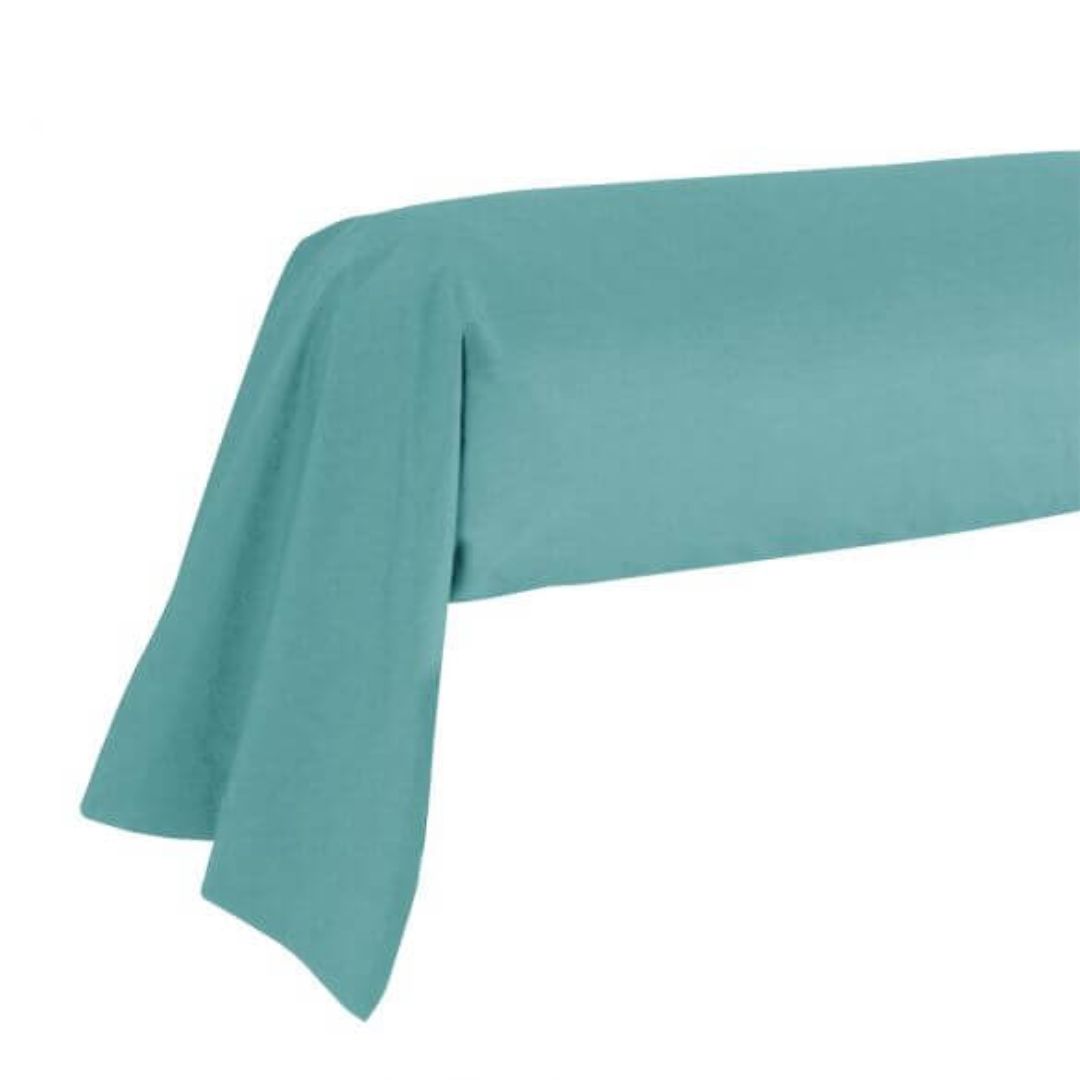 taie-de-traversin-86x185cm-100%-coton-france-turquoise