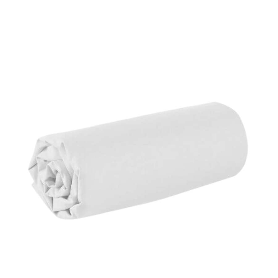 Drap housse blanc - 80 x 200 cm - 100% coton - 57 fils - France (1)