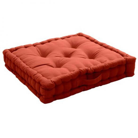 Coussin de sol garni - Terracotta - 50 x 50 cm - 100 % coton