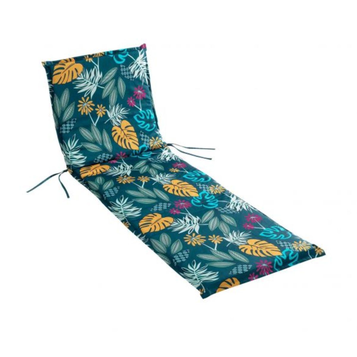 Matelas bain de soleil - 64 x 190 cm - Déperlant - Feuillage tropical