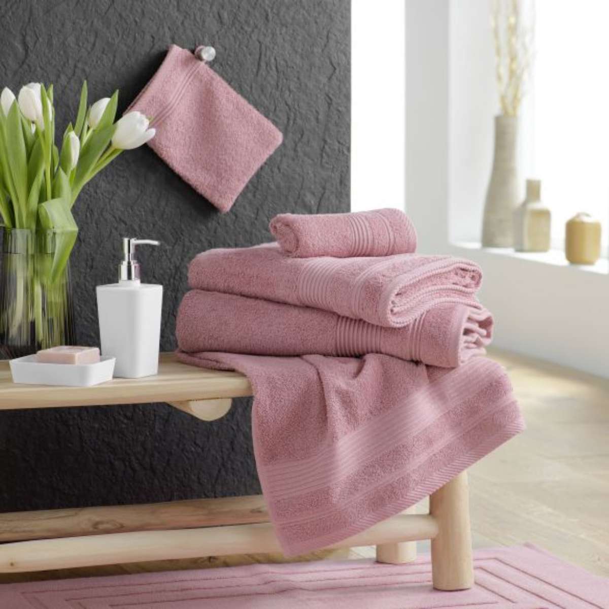 drap-de-douche-rose-clair-70x130 cm-500gcm² (2)