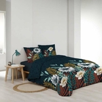 Housse de couette 220x240 cm + taies - Maxi feuilles et fleurs (2)