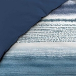 Housse de couette 220x240 cm + taies - 57 fils - Rayures bleues et blanches (3)