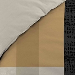 Housse de couette 220x240 cm + taies - Formes géométriques noir et beige - tissu