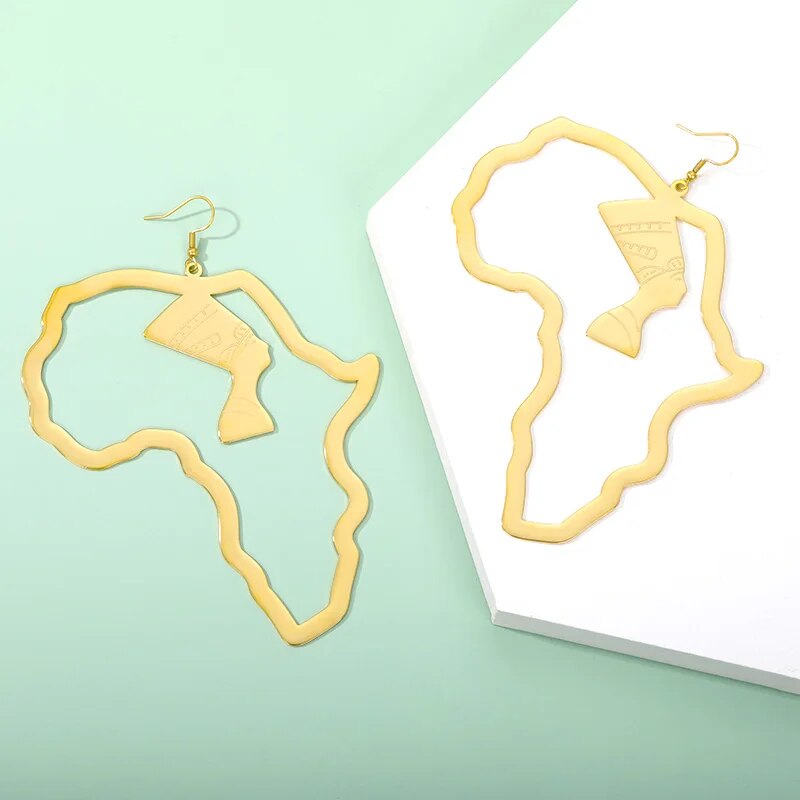 Boucles-d-Oreilles-D-esse-Isis-Prairie-en-Acier-Inoxydable-gyptien-Reine-Nefertiti-Carte-Africaine-Bijoux