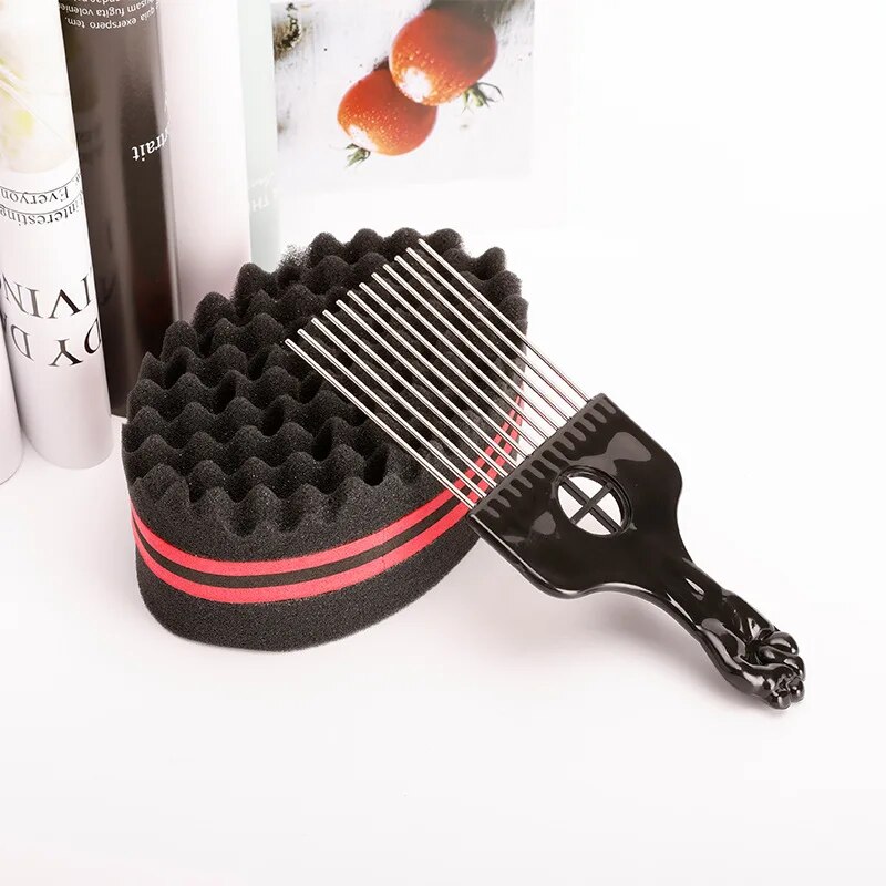 Brosse-cheveux-magique-double-face-pour-hommes-gants-en-ponge-torsad-e-coiffure-africaine-peigne-fourchette