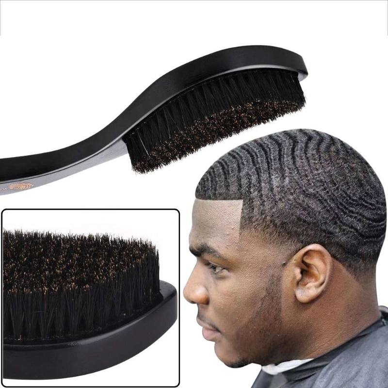 Peigne de coiffure noir pour hommes, brosse à barbe en hêtre, massage des vagues de bergame, anti-nœuds, accessoires de barbier, soins capillaires