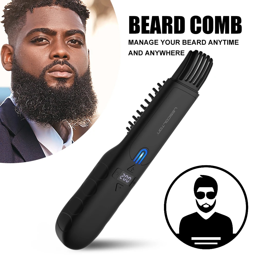 Lisseur de barbe sans fil pour homme et femme, brosse à barbe rapide, peignes électriques rechargeables portables