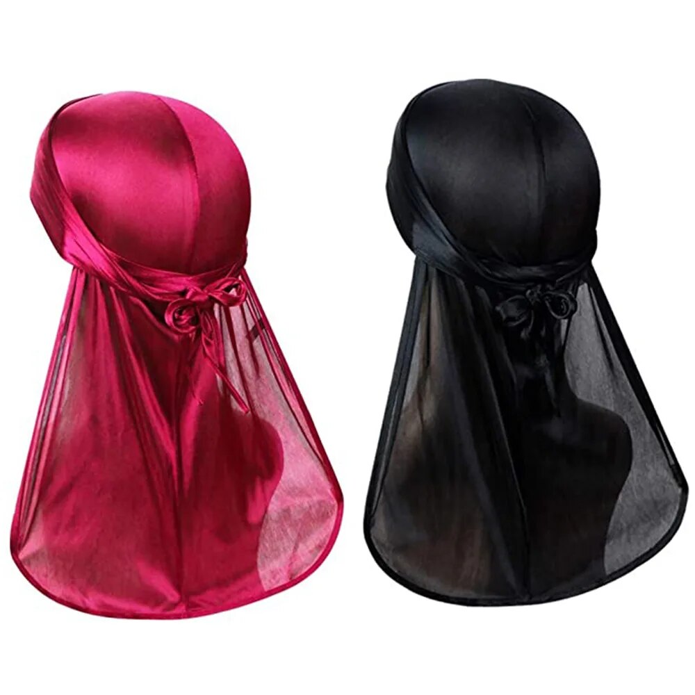 Turban-en-Satin-Longue-Queue-pour-Homme-et-Femme-Couvre-Chef-Unisexe-de-Pirate-de-Motard