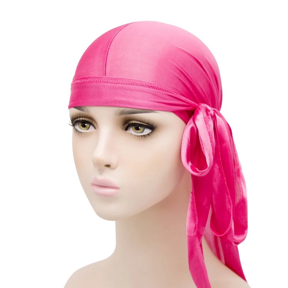 Turban-en-Satin-Longue-Queue-pour-Homme-et-Femme-Couvre-Chef-Unisexe-de-Pirate-de-Motard
