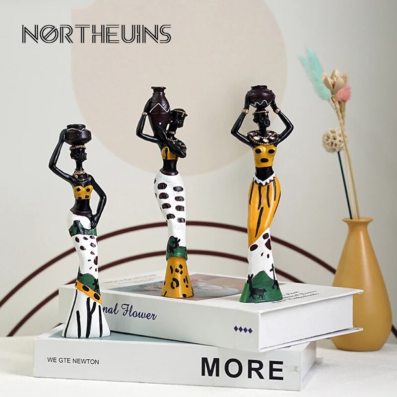 Km-THEUINS-Figurines-de-Femme-Africaine-en-R-sine-Figurines-Noires-d-Auckland-Ornements-Intensibles-D