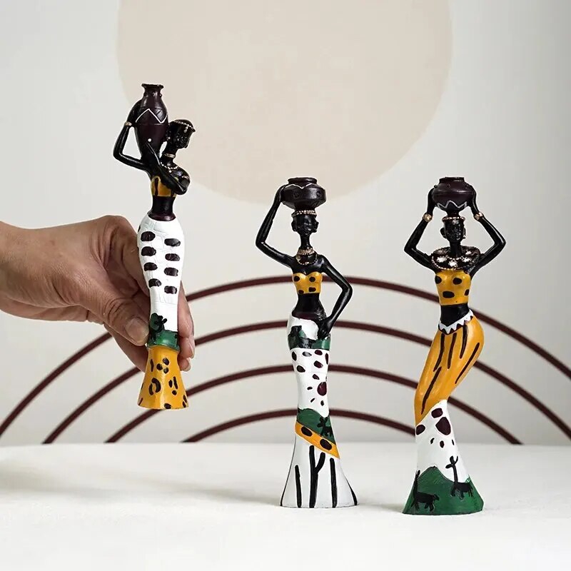 Km-THEUINS-Figurines-de-Femme-Africaine-en-R-sine-Figurines-Noires-d-Auckland-Ornements-Intensibles-D