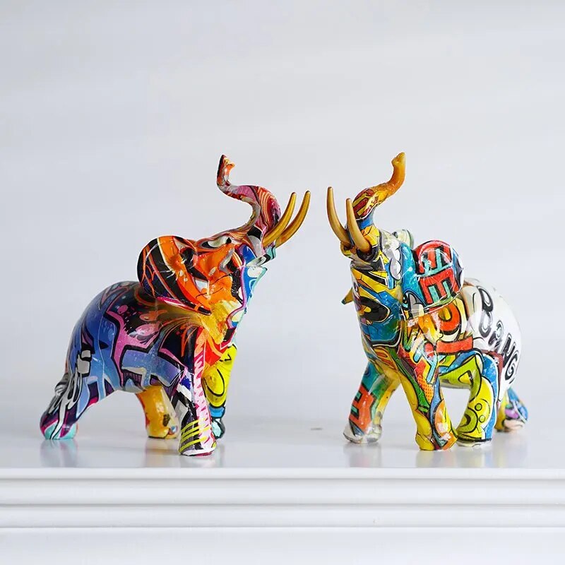 l-phant-en-r-sine-color-imprim-par-transfert-FigAuckland-Art-moderne-Ornements-d-animaux