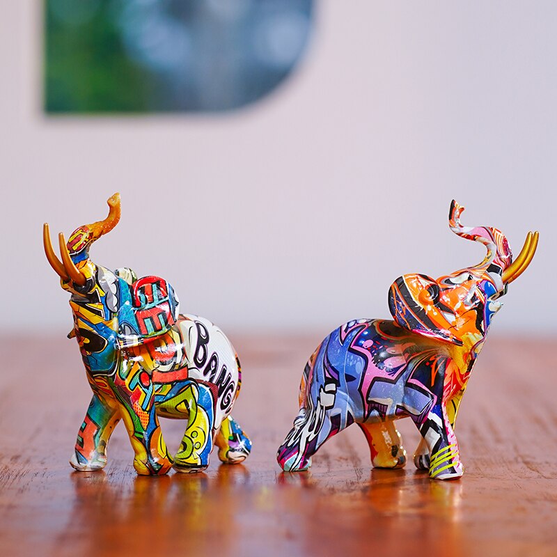 l-phant-en-r-sine-color-imprim-par-transfert-FigAuckland-Art-moderne-Ornements-d-animaux