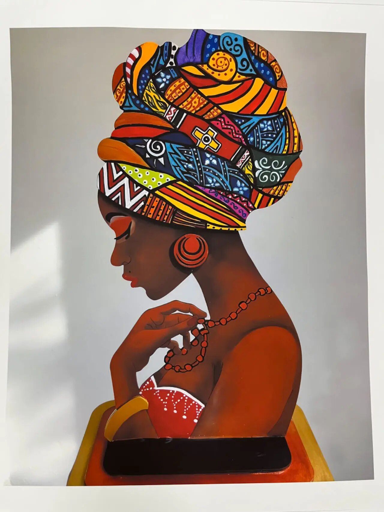 Peinture-sur-toile-de-figure-abstraite-pour-la-d-coration-int-rieure-portrait-de-femmes-africaines