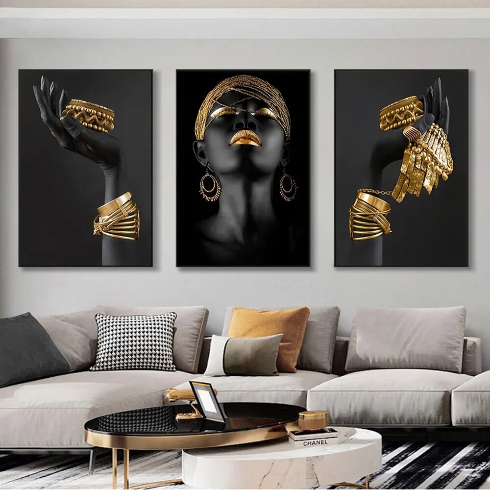 Affiches-d-art-mural-de-femmes-noires-africaines-avec-des-bijoux-en-or-impressions-de-salon