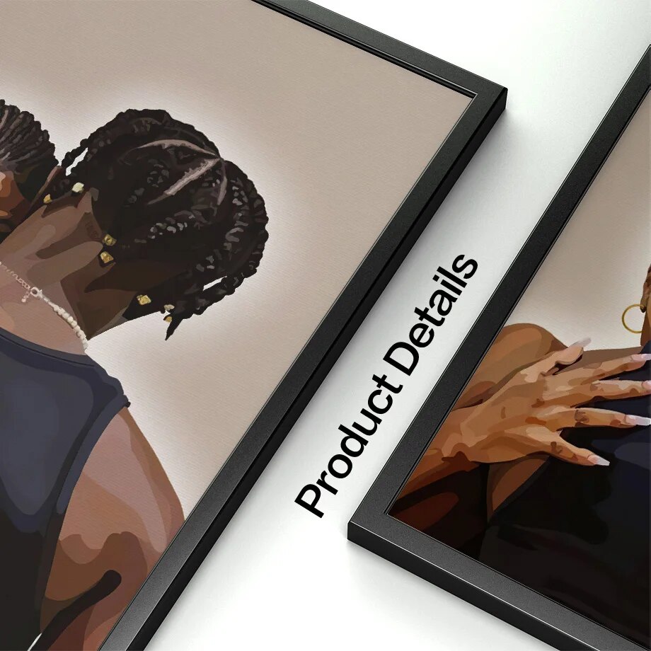 Art-mural-de-fille-noire-Hip-Pop-la-mode-d-coration-de-salon-affiches-de-peinture