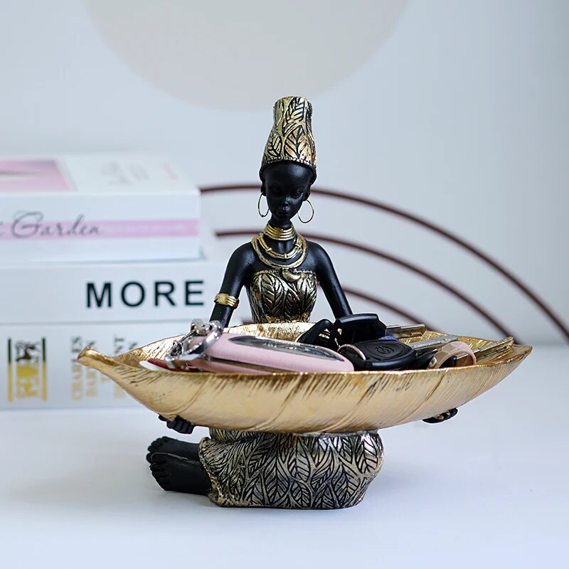SAAKAR-Figurines-africaines-en-r-sine-pour-femmes-noires-conteneur-de-bonbons-artisanat-int-rieur-incroyable