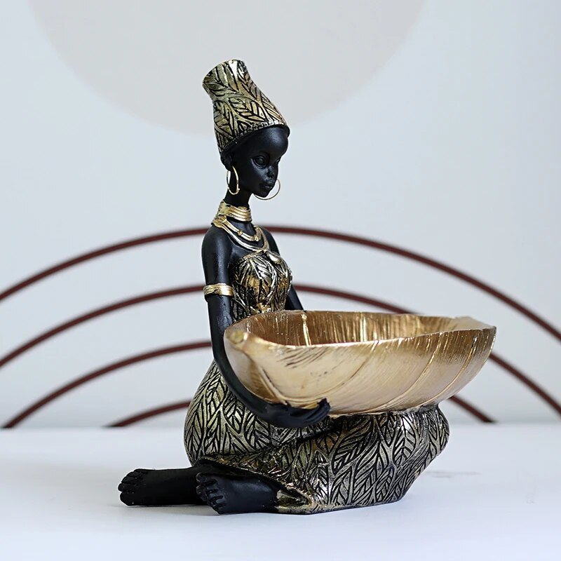 SAAKAR-Figurines-africaines-en-r-sine-pour-femmes-noires-conteneur-de-bonbons-artisanat-int-rieur-incroyable