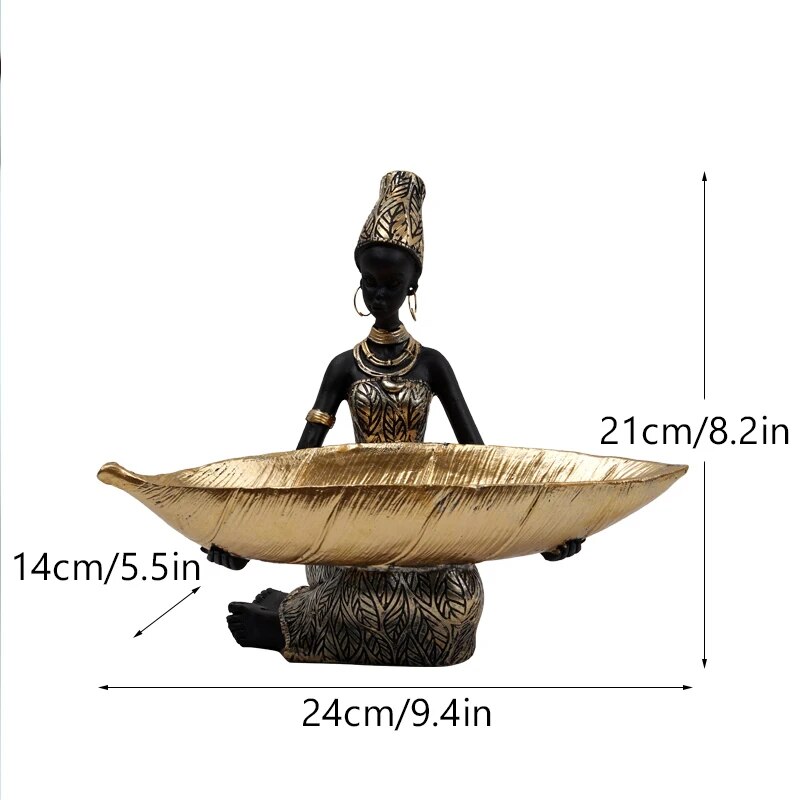 SAAKAR-Figurines-africaines-en-r-sine-pour-femmes-noires-conteneur-de-bonbons-artisanat-int-rieur-incroyable