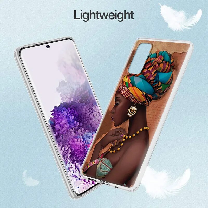 Coque-de-t-l-phone-souple-color-e-pour-fille-africaine-tui-arri-re-pour-Samsung