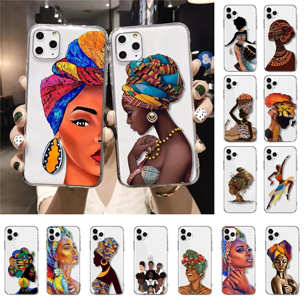 Coque de téléphone femme d\'Afrique du Sud, dessin animé, iPhone 15, 14, 13 Pro Max, 12Mini, 12, 11 Pro Max, XS MAX, Poly SE2, 14 Plus, X