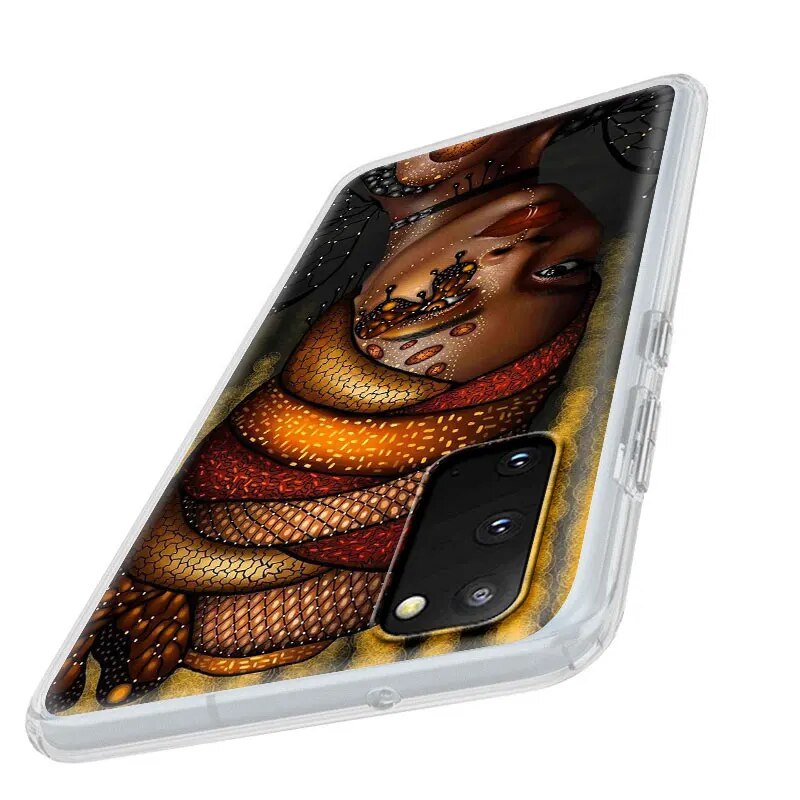 Coque-de-t-l-phone-souple-color-e-pour-fille-africaine-tui-arri-re-pour-Samsung