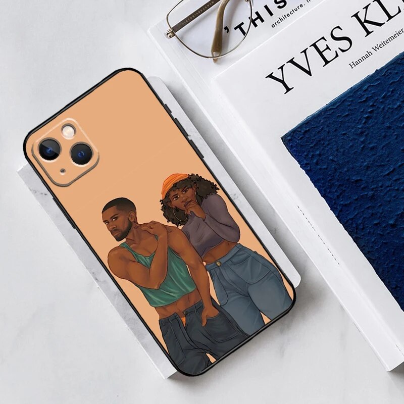 Coque-de-t-l-phone-Afro-Black-Couple-Kd-appareils-coque-arri-re-pour-iPhone-13